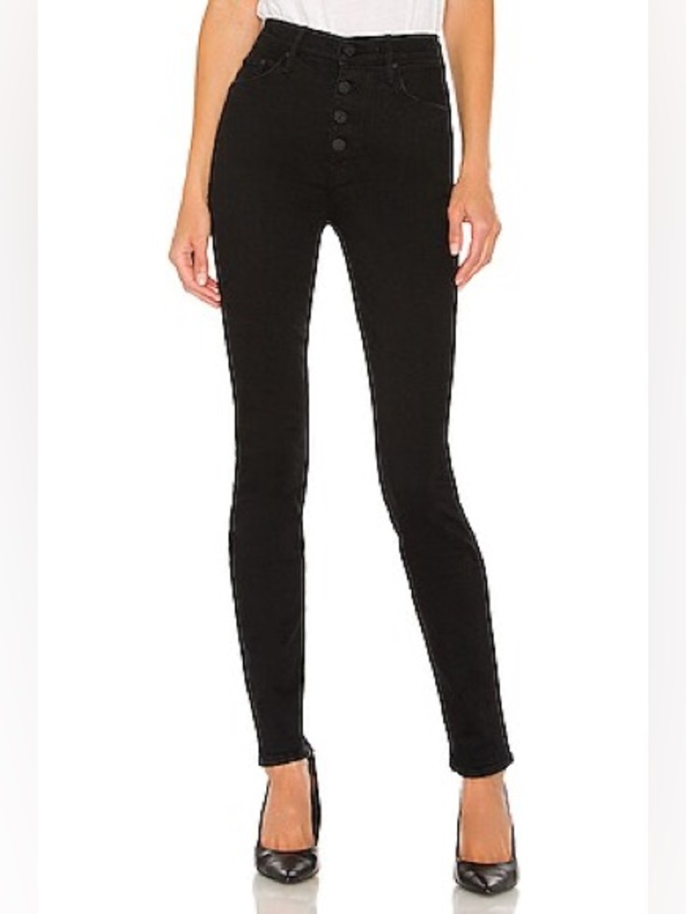 Mother The Pixie Swooner Skimp Not Guilty Black High Rise Jeans Size 26